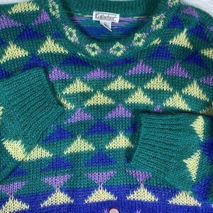 Vintage Gallagher Womens Large‎ Mohair Blend Long Sleeve Crewneck Sweater Boho